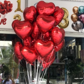  Alanya Çiçek 25 Kalp Folyo Balonlar