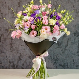  Alanya Çiçek Siparişi Pink and White Eustoma Bouquet 