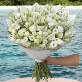  Alanya Çiçek Gönder White Eustoma Bouquet 2